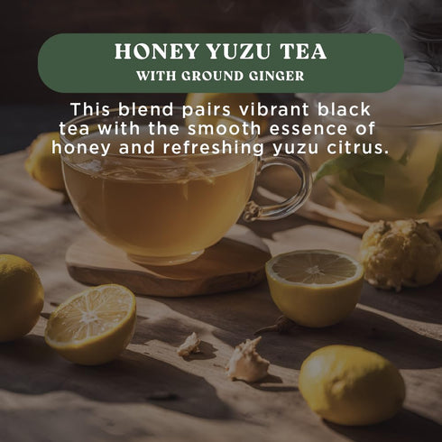 (20 The Harmony Honey Yuzu Sticks) Premium Black Tea, with Ground Ginger, Rich in Antioxidants, Vitamin C & L-Theanine
