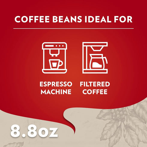 8.8 oz (Pack 4) Lavazza Qualit Rossa Ground Coffee, Medium Roast, Arabica and Robusta Blend, Brick