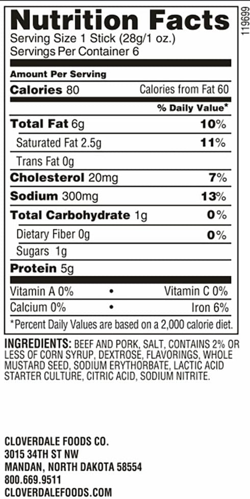 Summer 6 Summer 6 Summer Cloverdale Tangy Snackers Sausage Ounce - Mini Snacking Sausages, Meat Snacks, Snack Size