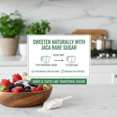 16 oz Jaca Rare Sugar Pure Allulose Sweetener | Healthy Sugar Substitute for Food & Drinks | Keto-Friendly, Vegan