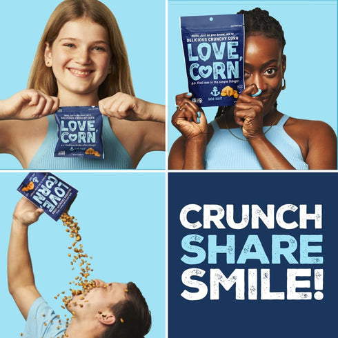 16oz 1 LOVE CORN Sea Salt x Bag - Delicious Crunchy Corn - Healthy Family Snacks - Gluten Free, Kosher, Non-GMO