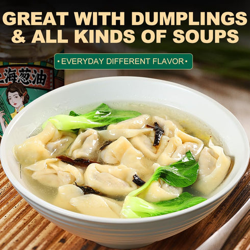 230g/8.1oz (Pack 2) Shanghai Scallion Sauce - Scallion Oil with Spring Onion for Noodles, Rice, Soup, Spring Onion
