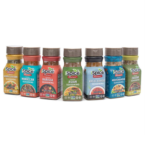 Sets sets 7 pack iSpice-Spices and Seasonings Includes Middle Eastern Moroccan Harissa Ras El Hanout Asian
