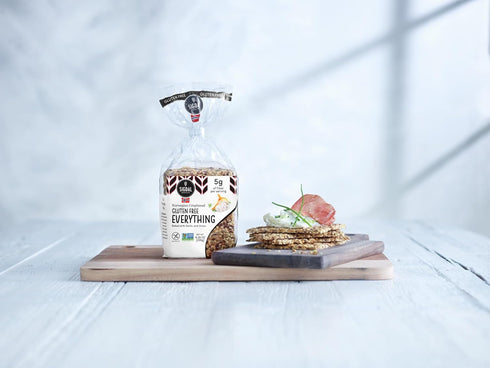 8.29 oz (235g) (Pack 4) Sigdal Bakeri Gluten Free Everything Norwegian Crispbread | Baked with Garlic & Onion | Non