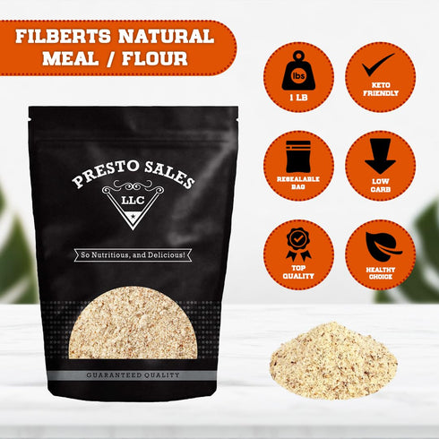 Filberts/Hazelnuts 1 lb. Presto Sales Raw Flour - bag - Oregon USA Hazelnut Powder Nutty Flavoring - Best Substitute