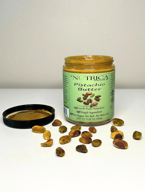 100% 9.25oz (262gr) Pure Pistachio Butter, Single Ingredient, No Salt, No Sugar, No Palm Oil, No Additives, Vegan