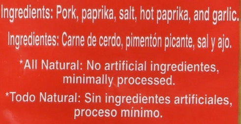 Palacios 7.9 Spanish Hot Picante Chorizo Ounce.