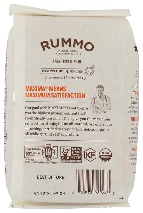 Rummo, 14.1 Pasta Penne Rigate Protein Organic, Ounce