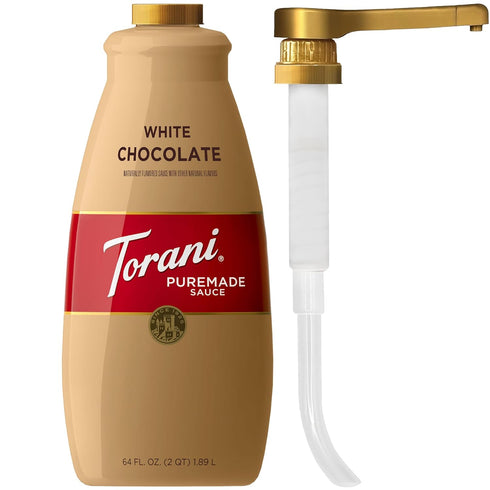 Torani Puremade White Chocolate Sauce for Coffeehouse Drinks and Desserts, Large 4lb