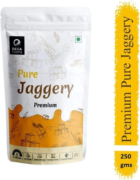 DEGA FARMS 250GM 100% Premium Pure Jaggery - | Made with Pure, Organic & Natural Ingredients - Sedex Certified