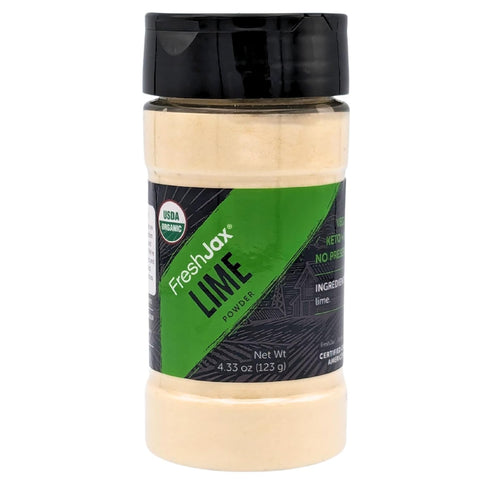 FreshJax Organic Lime Powder - 4.33 oz Bottle, Non-GMO, Gluten Free, Handcrafted in Florida