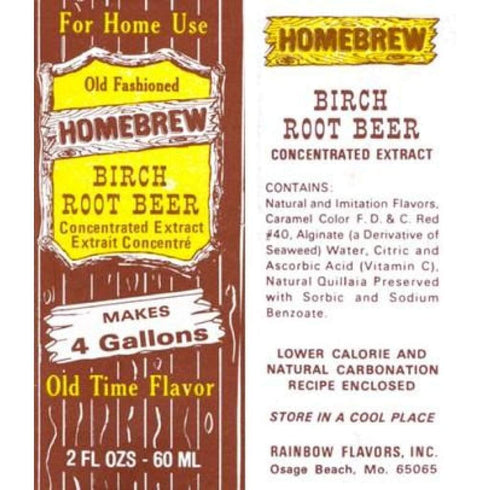 4 Rainbow Flavors Homebrew Soda Pop, Birch Beer Flavored Concentrated Extract Make Your Own Gallons