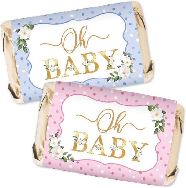 JIAYINGQI Flower Oh Baby Mini Chocolate Bar Wrappers, Baby in Bloom Candy Bar