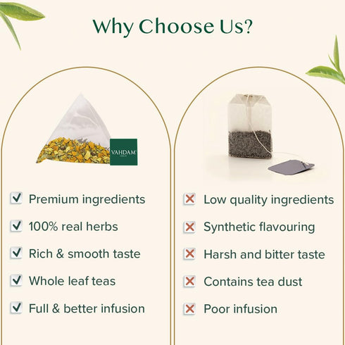(100 100% VAHDAM, Turmeric Moringa Tea Bags Herbal Tea Bags) Caffeine Free, Non GMO | Pure Herbal Blend - Sweet
