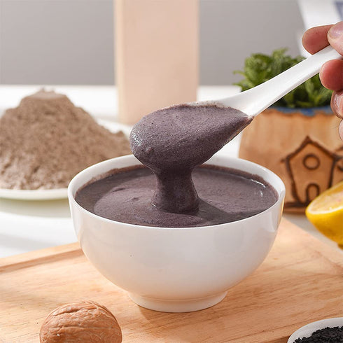 SIJIYUNLI 500g/17.63oz -Hand Grinding Black Sesame Paste Breakfast, black sesame sauce, sesame powder