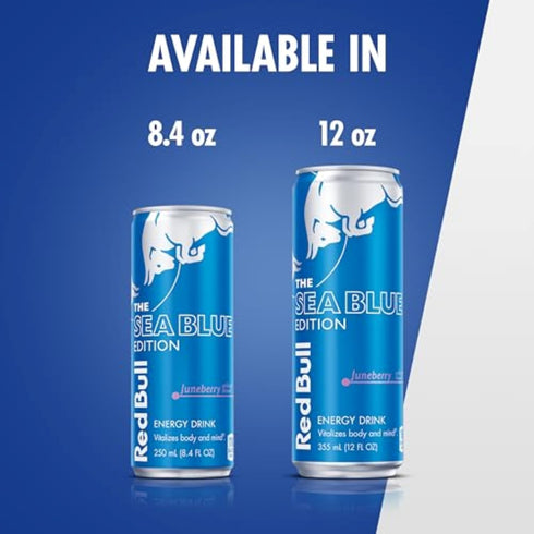 8.4 Oz 24 Pack Red Bull Sea Blue Edition Energy Drink, Fl Can