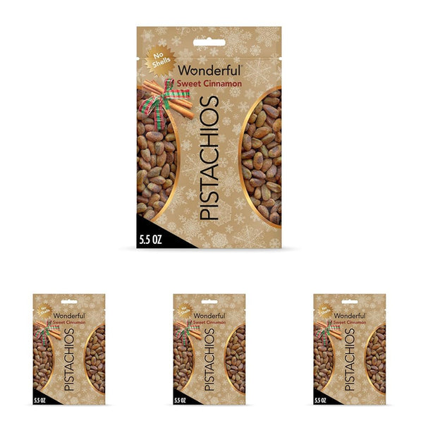 Wonderful Pistachios No Shells, Sweet Cinnamon Flavored Nuts, 5.5 Ounce Resealable Bag,