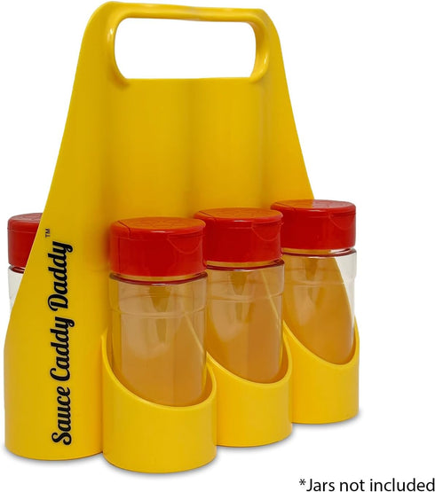SAUCE CADDY DADDY 6-bottle 5oz Carrier for Hot Sauce, Holds Standard Bottles, Hot Sauce Organizer, Condiment Holder