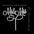 Mr and Mrs Cake Topper Bride and Groom Sign Wedding Engagement Decorations - Silver Glitter Acrylic