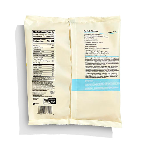 365 by Whole Foods Market 22 oz, (Frozen) , Organic Four Cheese Ravioli