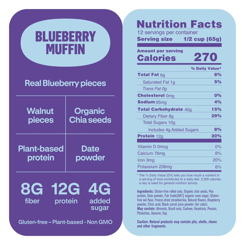 12g 27.5 oz 2 Pack Chialove Overnight Chia with Oats, Blueberry Muffin | of protein | Low Sugar | Rich in Fiber, Vegan