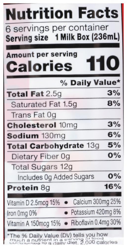 8 oz., 6 Count (Pack 2) Horizon Organic Lowfat Milk fl.