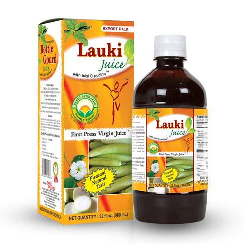 BASIC AYURVEDA Lauki (Bottle Gourd) Juice with Holy Basil & Mint Leaves