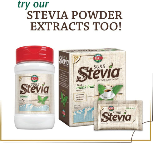 60-Day 354 1.8 OZ KAL Sure Stevia Drops, Natural Almond Flavor, Low Carb, Zero Calorie Sweetener, Keto Friendly, Great