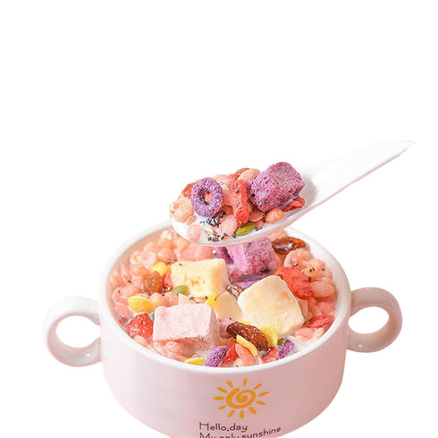 TEAERPKLAE Instant nutritious breakfast oatmeal Chia Seed Grain Yogurt Peach Cereals 14.1 oz/400g
