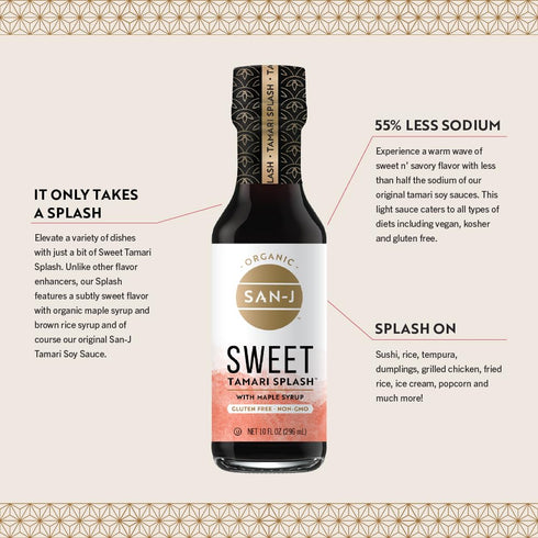 San-J Organic Umami Tamari Splash - Richly Flavored - 10 oz. Bottles - 2 Pack - Specially Brewed