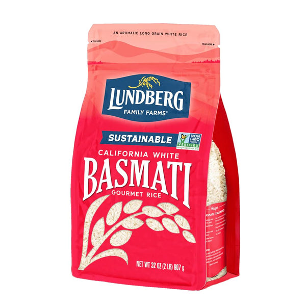 Lundberg Basmati Rice, Long Grain White Rice - Non-Sticky, Fluffy, Nutty, Aromatic
