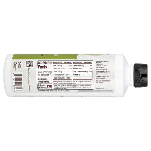 16 oz Nutiva Organic Cold-Pressed Hemp Seed Oil
