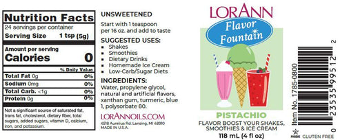 LorAnn Pistachio Flavor Fountain - 4 oz Bottle for Baking and Cooking