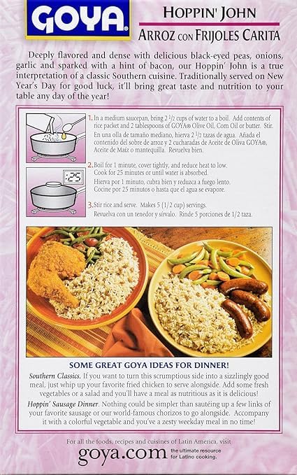 DEMAYA 7 (Pack 12) Goya Rice Mix with Blackeye Peas, Ounce of Hoppin John Seasoned