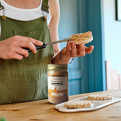 (14 oz Pack 2, Burroughs Family Farms Regenerative Organic Creamy Almond Butter of Creamy)