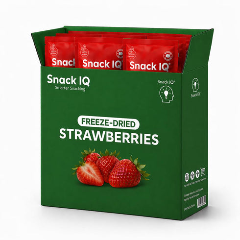 Snack IQ Freeze Dried Strawberries - Sliced Strawberry Chips No Sugar Added - Freeze