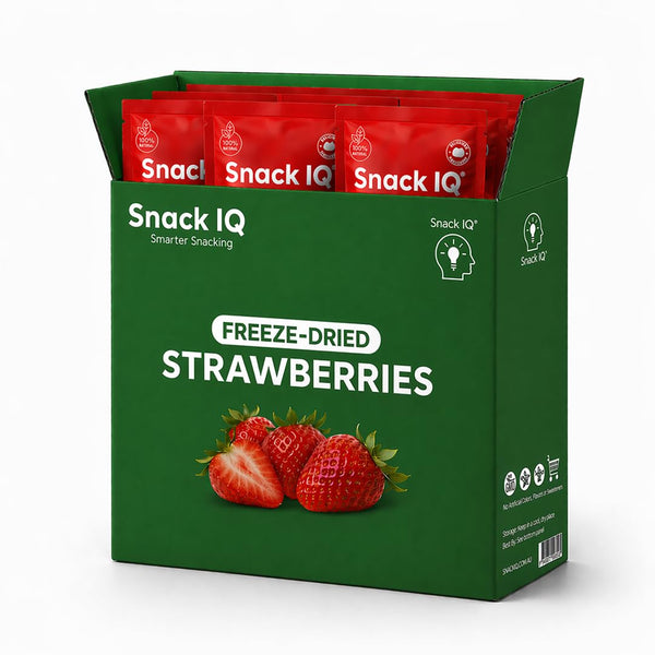 Snack IQ Freeze Dried Strawberries - Sliced Strawberry Chips No Sugar Added - Freeze