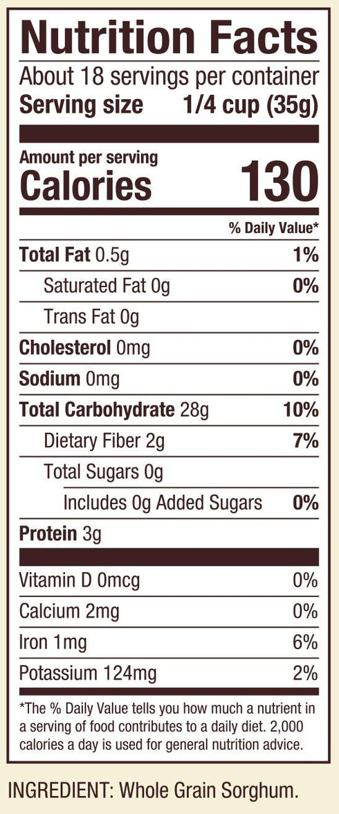 22oz (Pack 1) Bob's Red Mill Sorghum Flour, of - Whole Grain, Vegan, Kosher