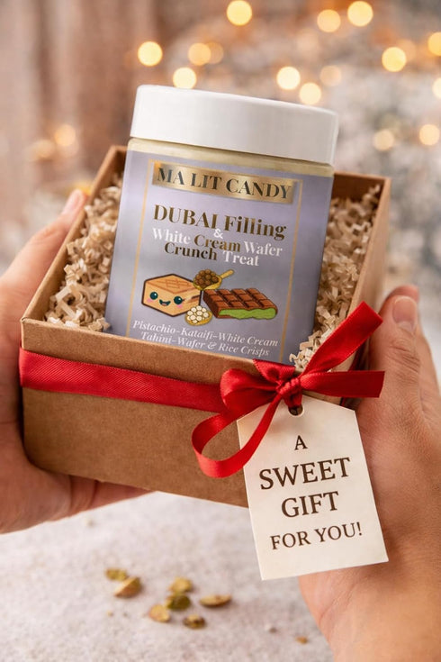 5.2 oz Dubai Chocolate Dessert Jar - Pistachio Kataifi White Cream Crunch with Rice Crisps - - MA LIT CANDY Layered