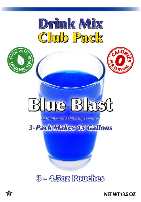 GramZero Blue Blast Zero Calorie Sugar Free Drink Mix, Great For Nutrition Club Loaded Teas, Stevia Sweetened