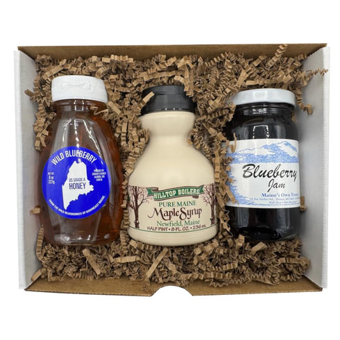 Box of Maine Set Pack 3 Maine Holiday Jam & Honey Gift - of (Jam, Honey, Maple Syrup)