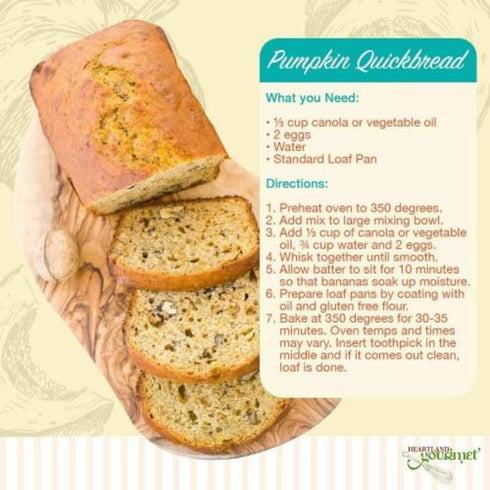Heartland Gourmet Pack Gluten-Free Pumpkin Spice Bread Mix | Certified Gluten-Free |