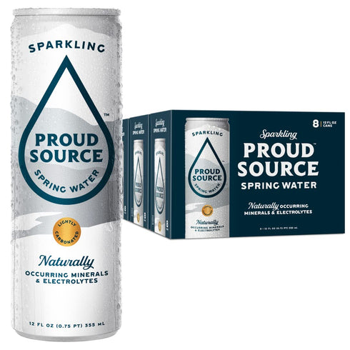 Proud Source Sparkling Spring Water, Natural Minerals + Light Bubbles, Infinitely Recyclable
