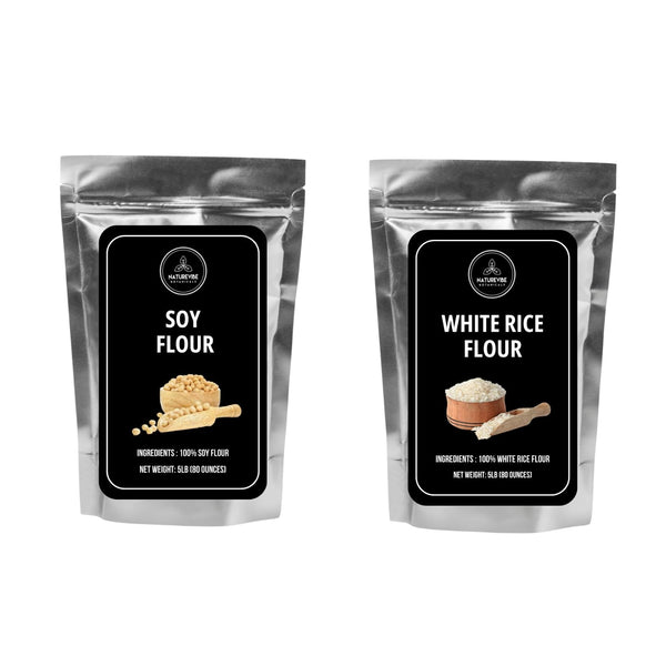 Naturevibe Botanicals Defatted Soy Flour 5lb and White Rice Flour 5lb |