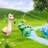 5 Set Playset Pcs Lovely Dinosaur Figure Animal Toys Cake Topper, Micro Landscape Decor Fairy Garden Miniature Dinosaur