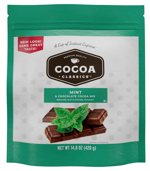 COCOA CLASSICS Mint Cocoa Mix, Hot Chocolate, Made with Nonfat Milk, Just Add Hot