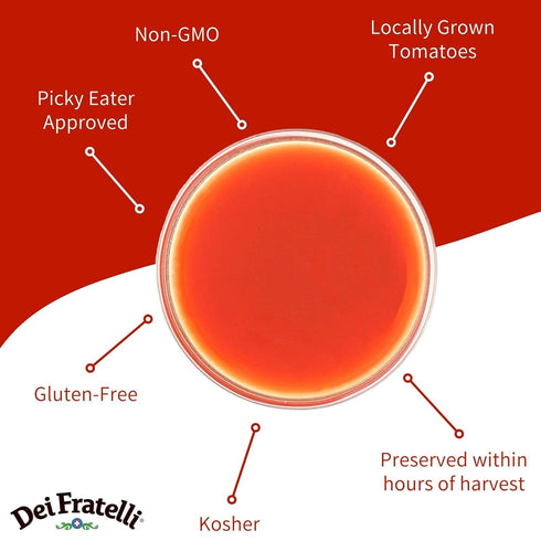 46oz (6 pack) Dei Fratelli Tomato Juice, Vine Ripened Not from Concentrate