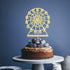 Golden Paper Ferris Wheel Cake Decoration for Birthday Celebrations for Boys and Girls