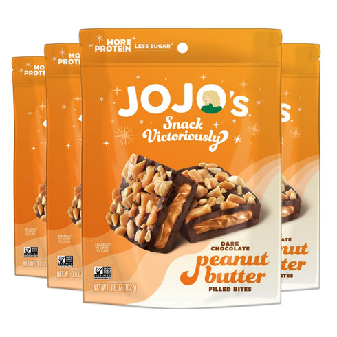 JOJO's Dark Chocolate Peanut Butter Filled, Healthy Snack, Low Sugar, Low Carb,
