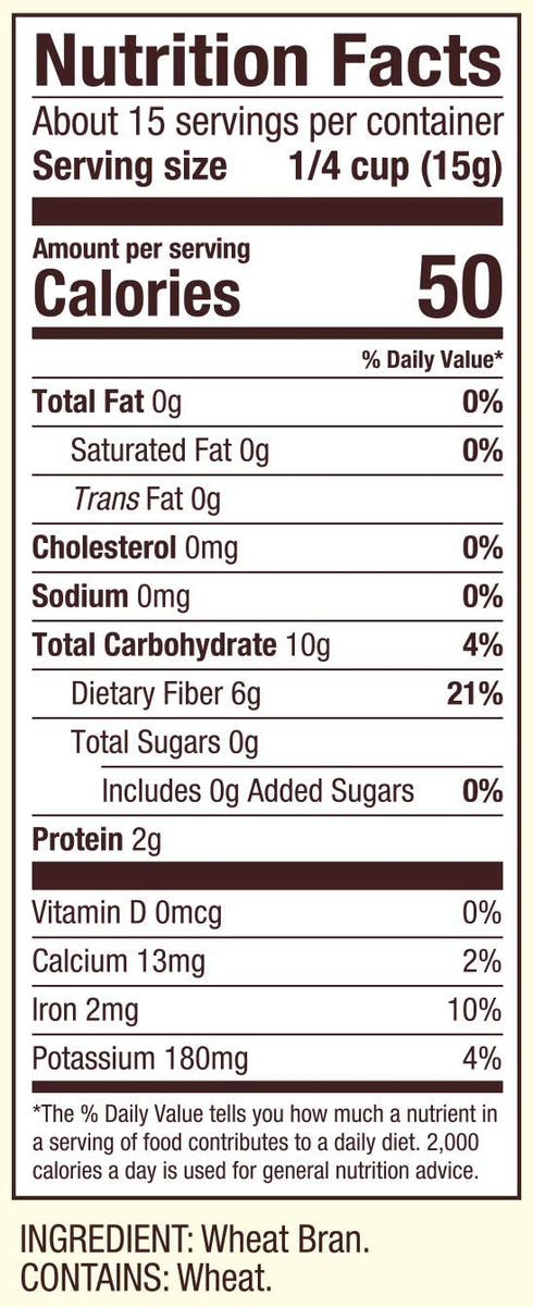 Bob's Red Mill Wheat Bran, 8oz (Pack of 1) - Vegan, Non GMO, Kosher